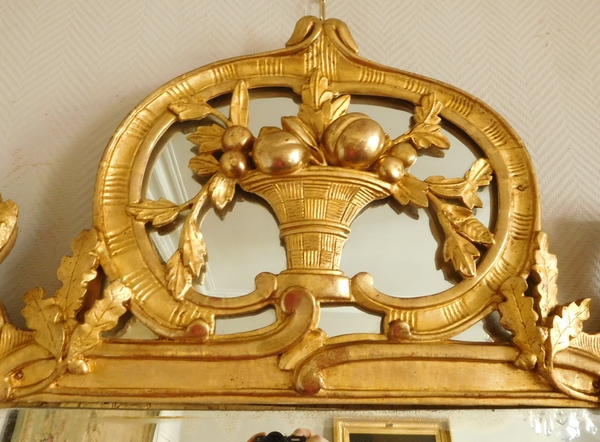 Gilt wood mirror, mercury mirror, Louis XV Provence work, 18th century - 138cm