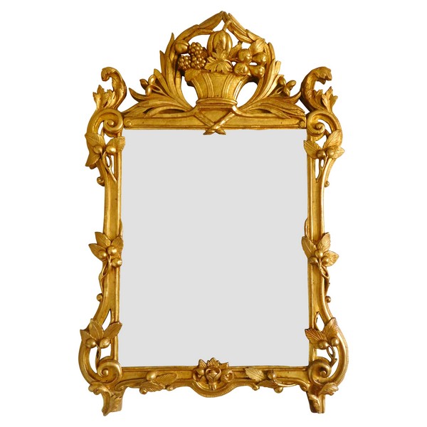 Louis XV gilt wood mirror, mercury glass, Provence work, 18th century