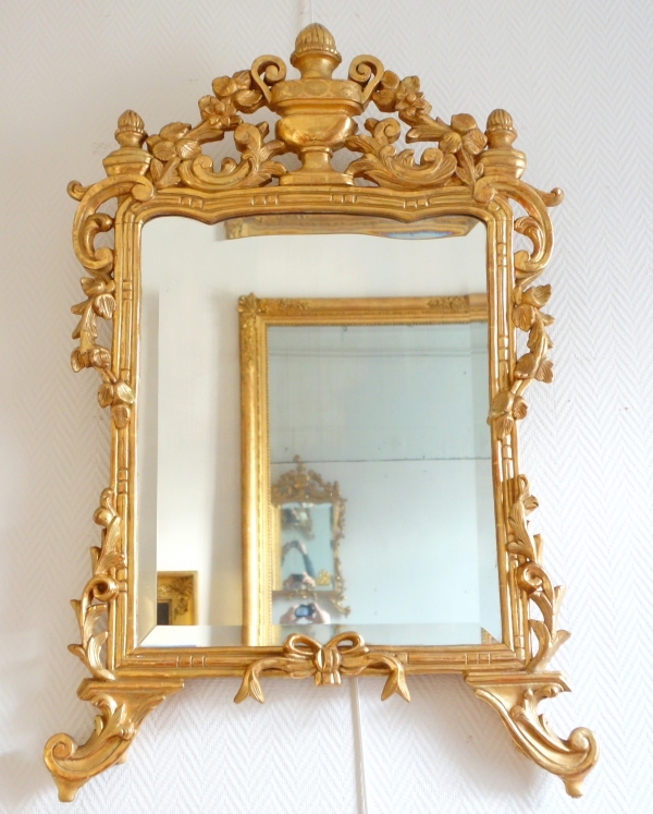 Louis XV gilt wood mirror, South of France, 18th century circa 1770 - 96cm x 60cm