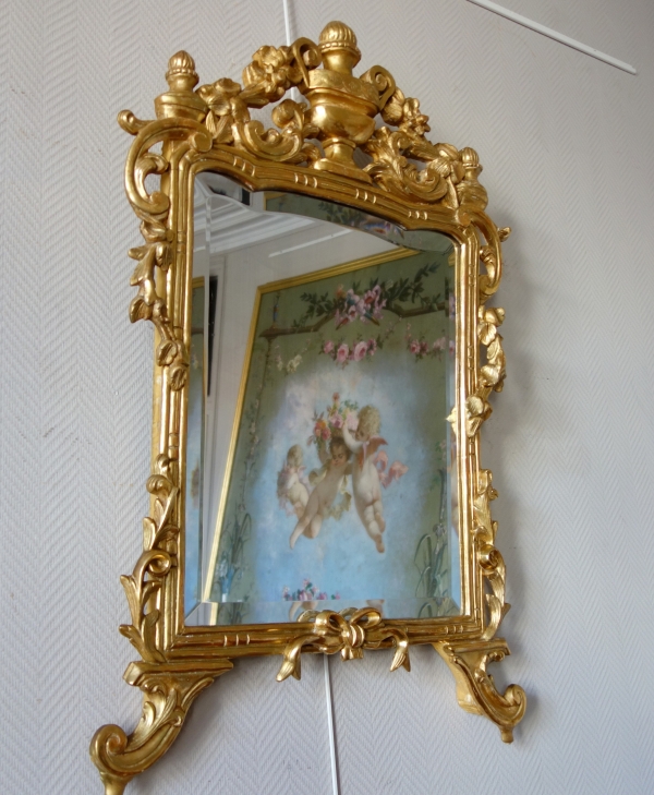 Miroir en bois doré, travail provencal d'époque Louis XV - Transition - 96cm x 60cm