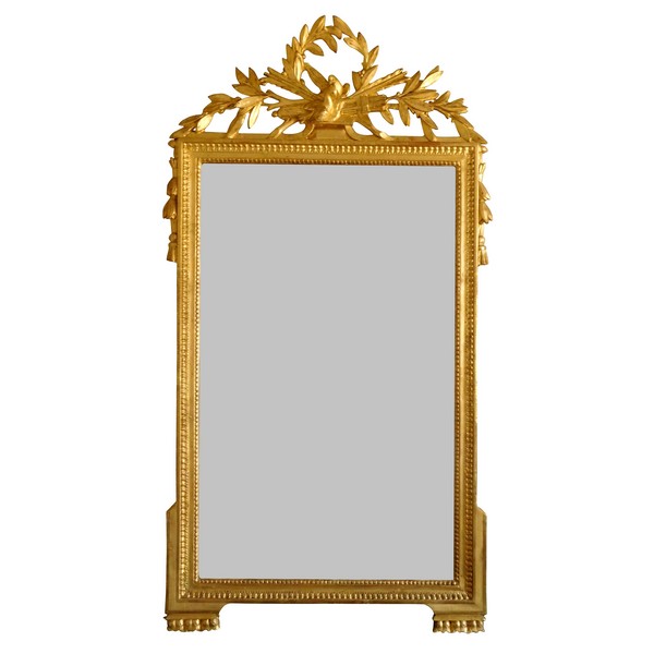 Tall Louis XVI gilt wood mirror, mercury glass - France circa 1780 - 76cm x 146cm
