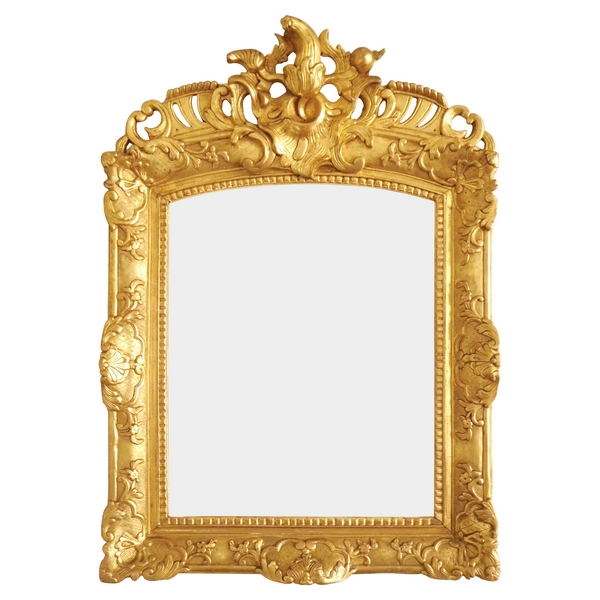 French Louis XIV / Regency mercury mirror, gilt wood frame, early 18th century