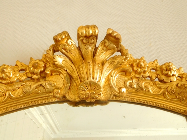 Miroir en bois doré d'époque Louis XIV - Régence - dorure à la feuille d'or - 75cm x 57cm