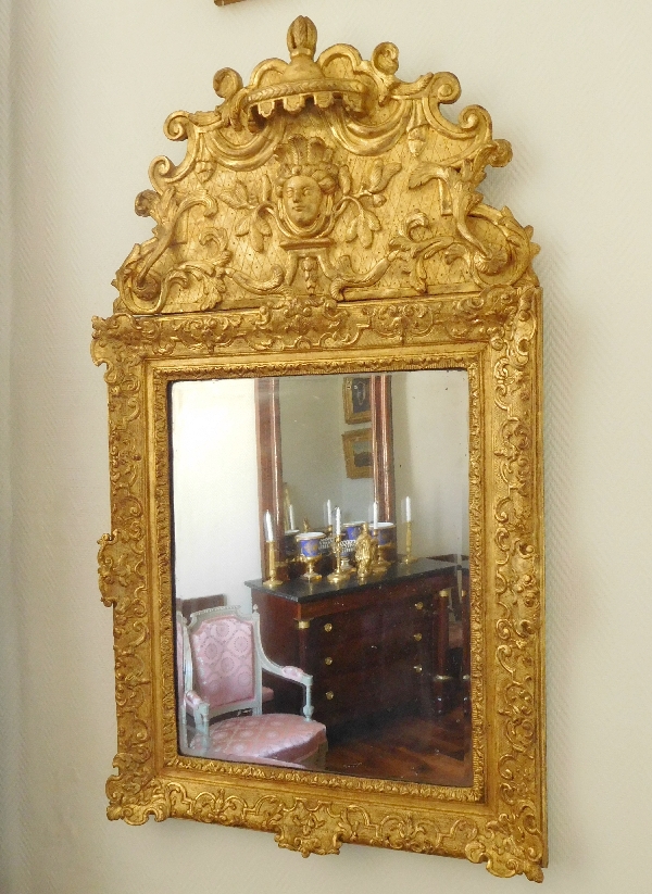 18th century - French Regency mercury mirror, gilt wood frame