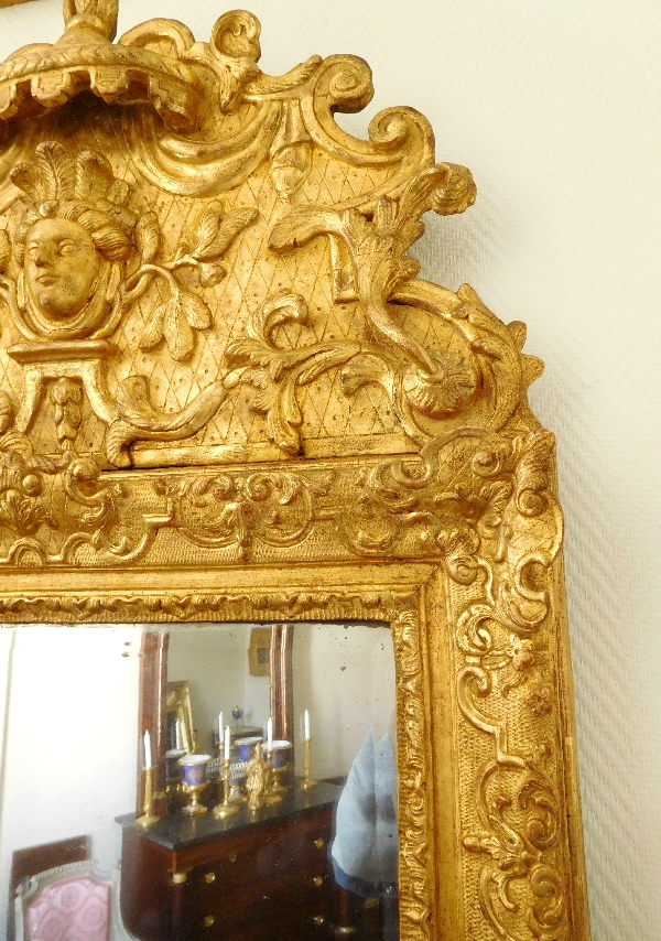 18th century - French Regency mercury mirror, gilt wood frame