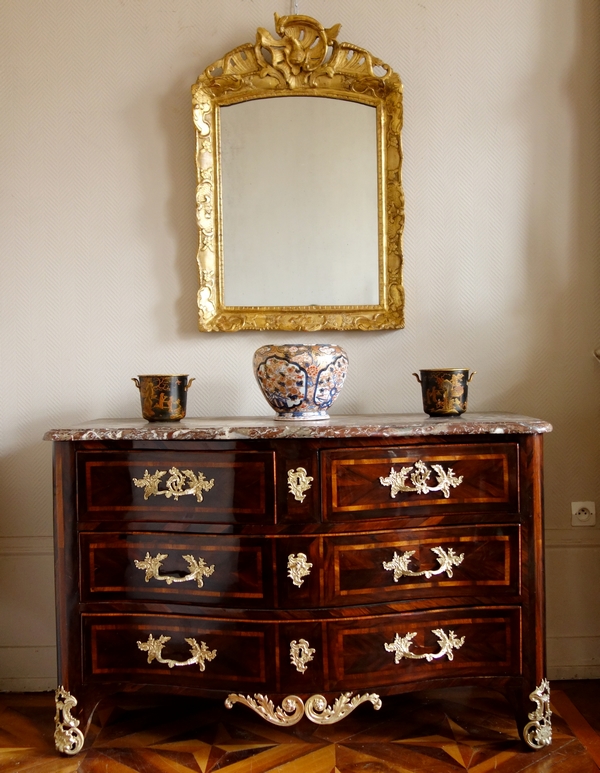 Louis XIV / Regency mirror, gilt wood frame, early 18th century - 95cm x 63.5cm