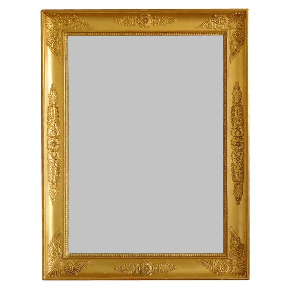 Miroir d'époque Empire Restauration en bois doré, glace au mercure - 67cm x 88cm