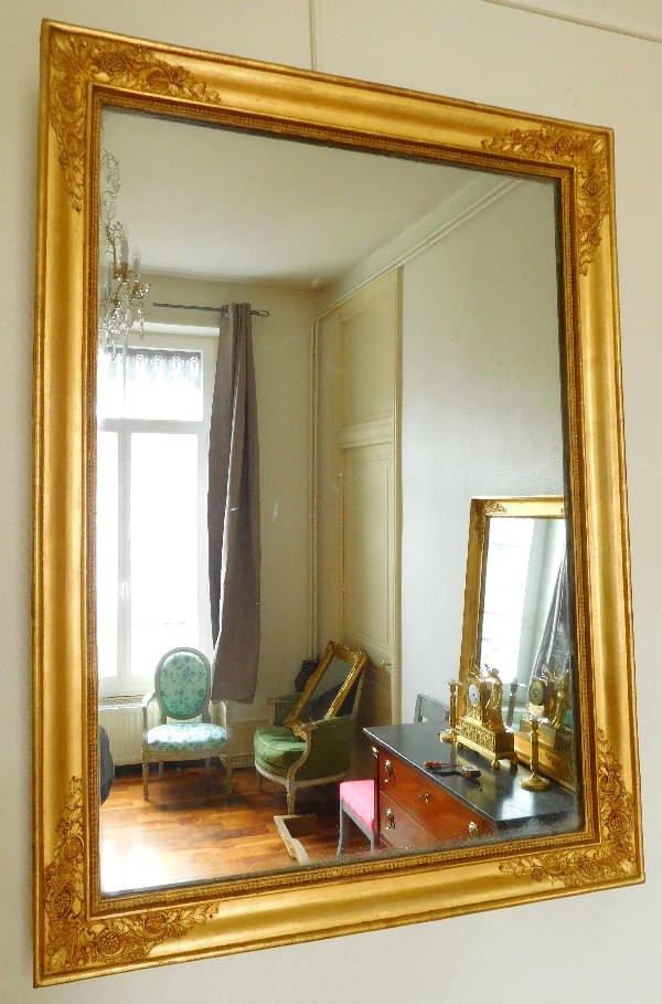 Empire mercury mirror, gilt wood frame, 19th century - 60cm X 80,5cm