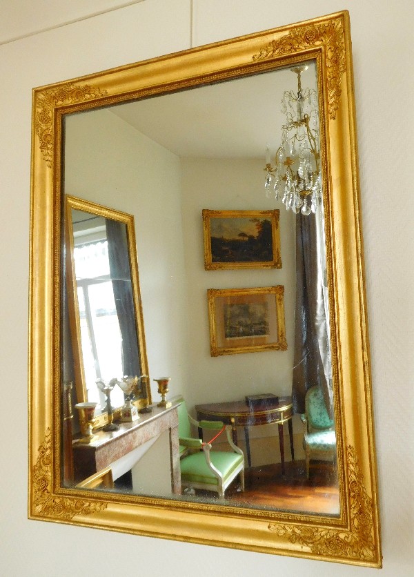 Empire mercury mirror, gilt wood frame, 19th century - 60cm X 80,5cm