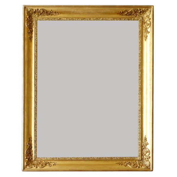 Miroir d'époque Restauration en bois doré, glace au mercure - 73,5cm x 95,7cm