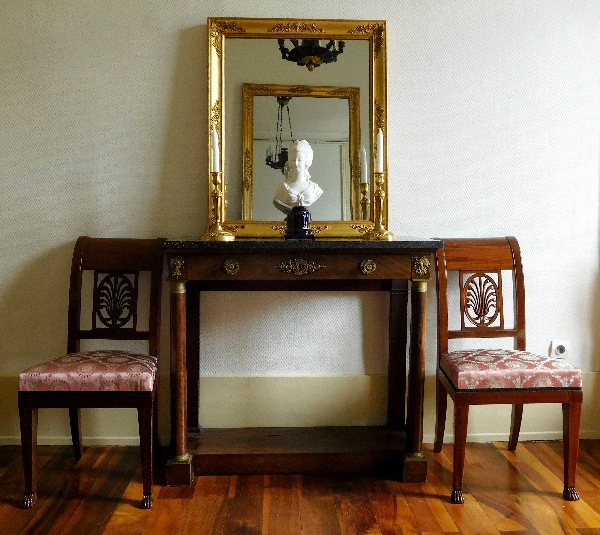 Empire mercury mirror, gilt wood frame, 19th century - 71cm x 87cm