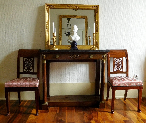 Empire mercury mirror, gilt wood frame, 19th century - 71cm x 87cm