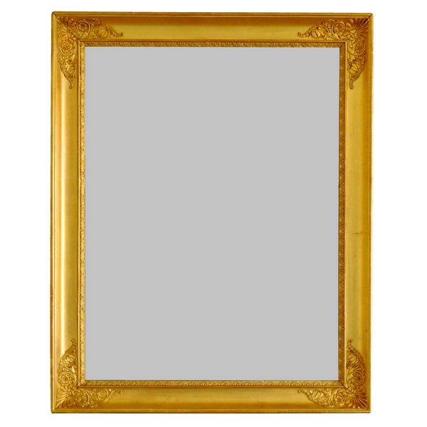 Miroir d'époque Empire Restauration en bois doré, glace au mercure - 67,5cm x 85,5cm