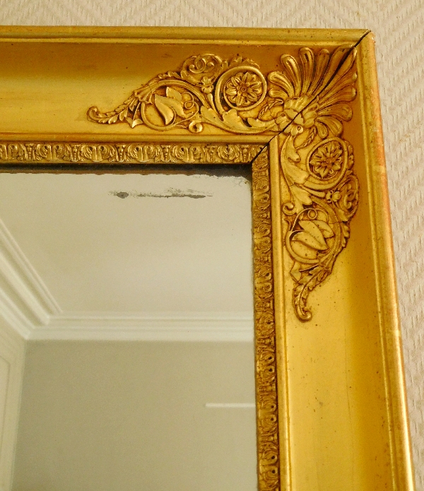 Miroir d'époque Empire Restauration en bois doré, glace au mercure - 67,5cm x 85,5cm