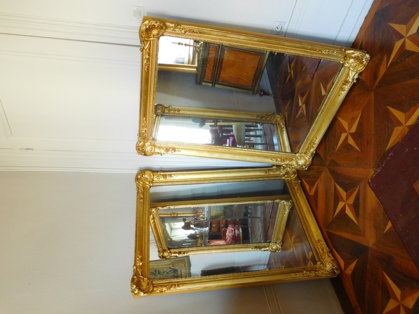 Tall Louis XV style mercury mirror, gilt wood frame - mid 19th century