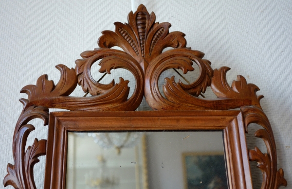 Pair of late 17th century sculpted Bagard wood frame, mercury mirror, Louis XIV period