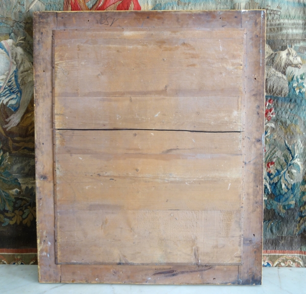 Petit Miroir de cheminée de style Louis XV en bois doré, époque Napoléon III - 108cm x 90cm