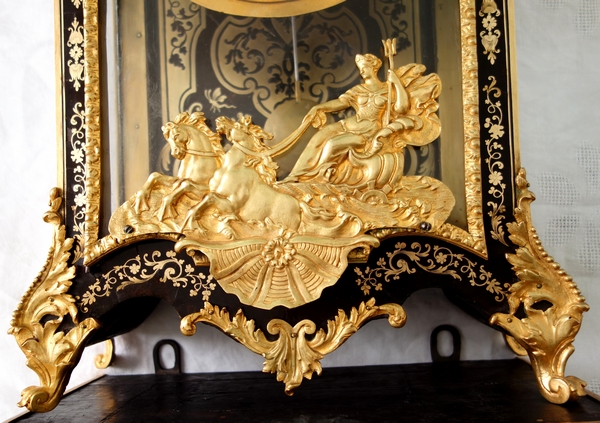 Pendule cartel et sa console d'époque Louis XIV par Jean Varin en marqueterie Boulle