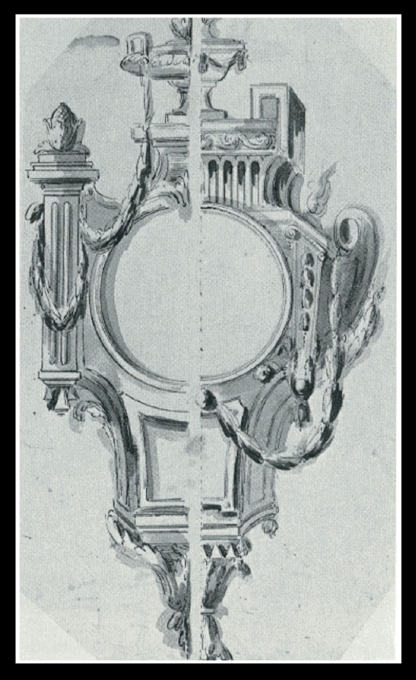 Baillon à Paris : cartel d'applique Louis XVI au lion de Némée d'après Delafosse, bronze doré - vers 1770