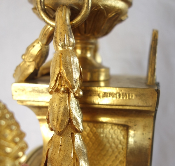 Osmond : cartel en bronze ciselé et doré d'époque Louis XVI - signé