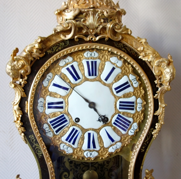 Grand cartel d'époque Régence en marqueterie Boulle par Josué Panier à Paris - 96cm - vers 1745