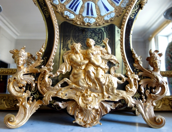 Grand cartel d'époque Régence en marqueterie Boulle par Josué Panier à Paris - 96cm - vers 1745