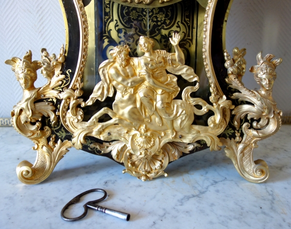 Grand cartel d'époque Régence en marqueterie Boulle par Josué Panier à Paris - 96cm - vers 1745