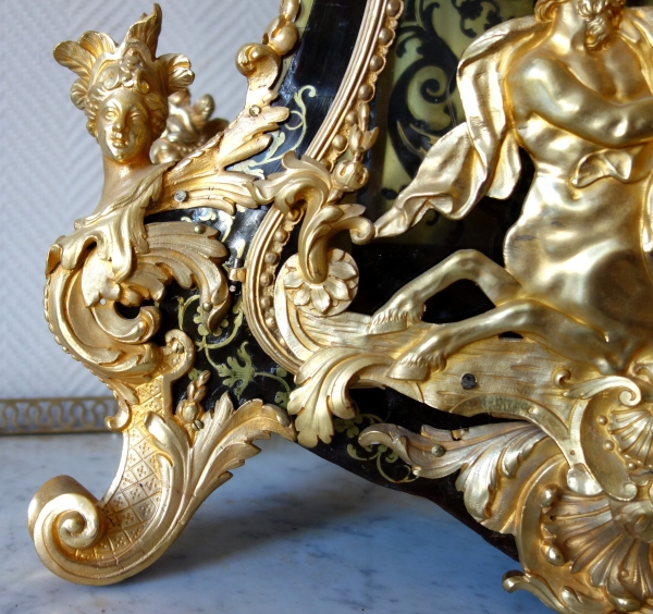 Grand cartel d'époque Régence en marqueterie Boulle par Josué Panier à Paris - 96cm - vers 1745