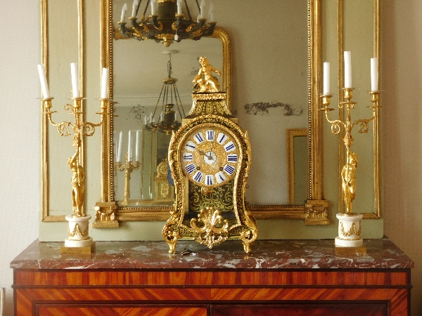 Cartel d'époque Régence en marqueterie Boulle par Pierre Ledoux à Paris - vers 1730