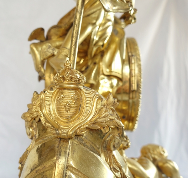 Pendule de l'allégorie du commerce maritime en bronze doré - époque Louis XVI vers 1775