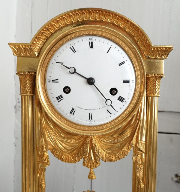 Empire ormolu portico shaped clock - early 19th century circa 1805