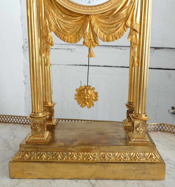 Empire ormolu portico shaped clock - early 19th century circa 1805