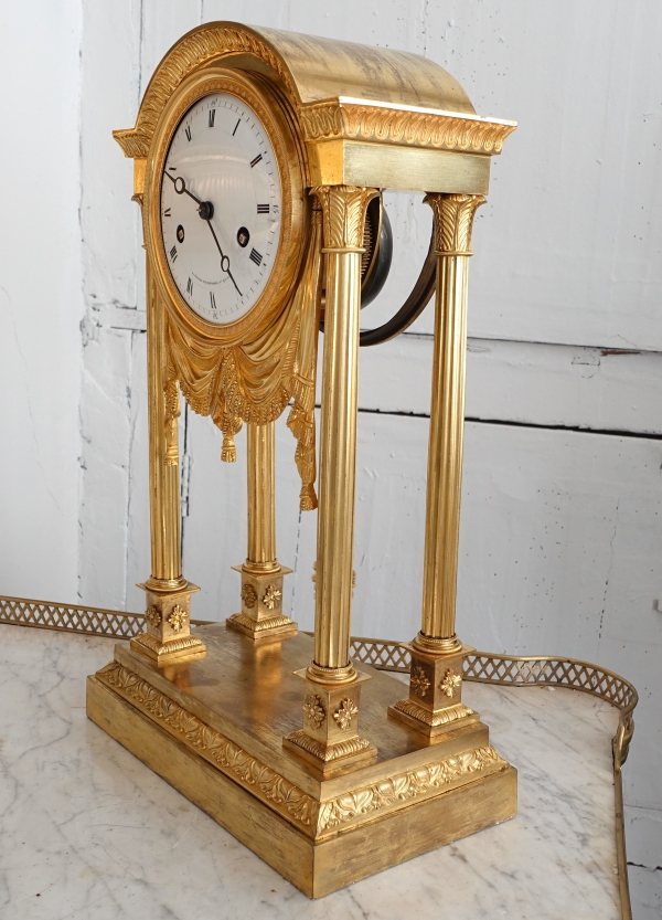 Empire ormolu portico shaped clock - early 19th century circa 1805
