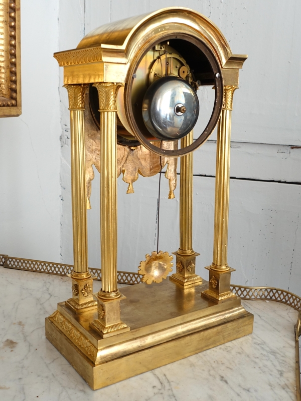 Empire ormolu portico shaped clock - early 19th century circa 1805