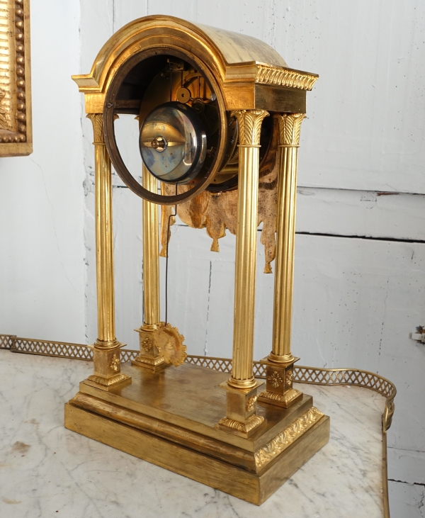 Empire ormolu portico shaped clock - early 19th century circa 1805