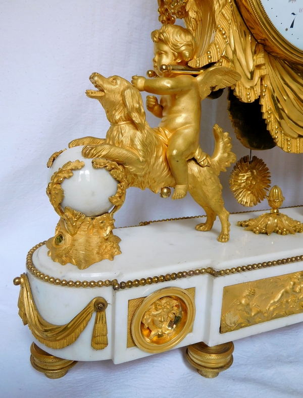 Large Louis XVI ormolu and marble clock, model of Prince Eugène - La Malmaison