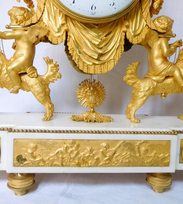 Large Louis XVI ormolu and marble clock, model of Prince Eugène - La Malmaison