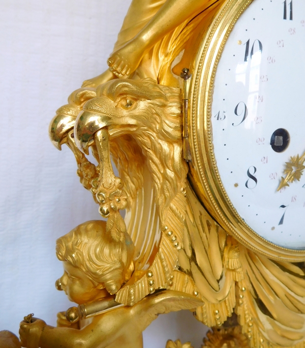 Large Louis XVI ormolu and marble clock, model of Prince Eugène - La Malmaison