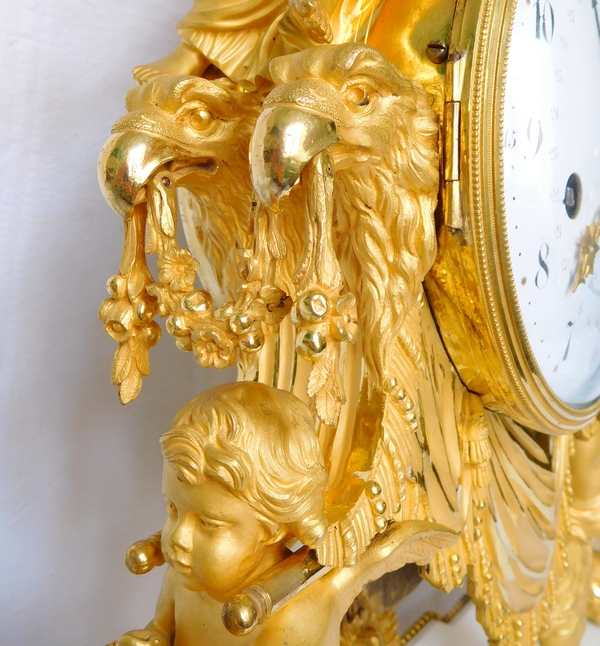 Large Louis XVI ormolu and marble clock, model of Prince Eugène - La Malmaison