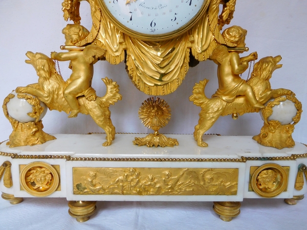 Large Louis XVI ormolu and marble clock, model of Prince Eugène - La Malmaison