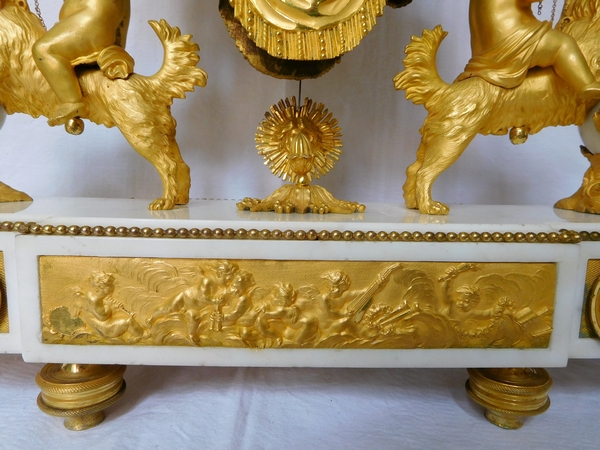 Large Louis XVI ormolu and marble clock, model of Prince Eugène - La Malmaison