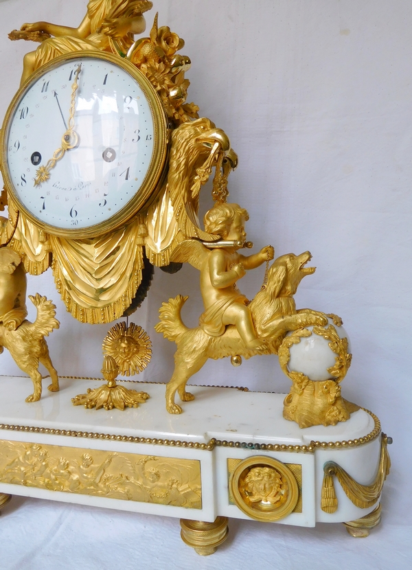 Large Louis XVI ormolu and marble clock, model of Prince Eugène - La Malmaison