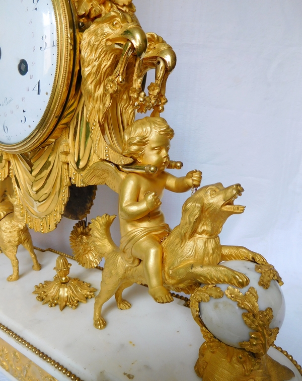 Large Louis XVI ormolu and marble clock, model of Prince Eugène - La Malmaison