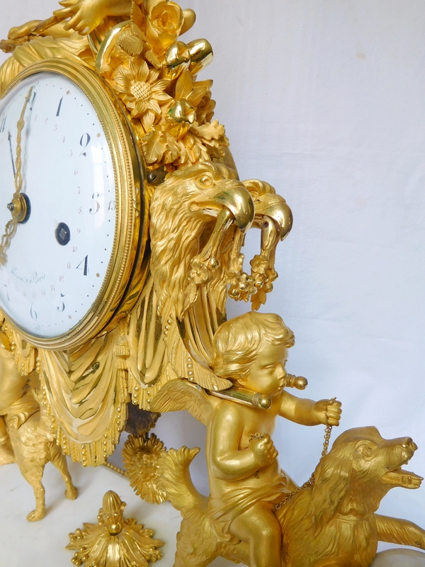 Large Louis XVI ormolu and marble clock, model of Prince Eugène - La Malmaison