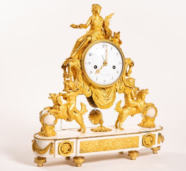 Large Louis XVI ormolu and marble clock, model of Prince Eugène - La Malmaison