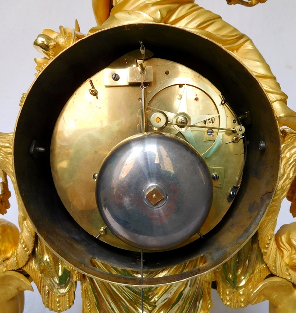 Large Louis XVI ormolu and marble clock, model of Prince Eugène - La Malmaison