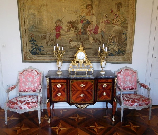 Large Louis XVI ormolu and marble clock, model of Prince Eugène - La Malmaison