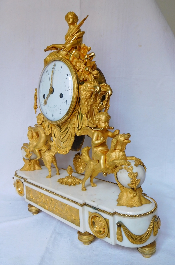 Large Louis XVI ormolu and marble clock, model of Prince Eugène - La Malmaison