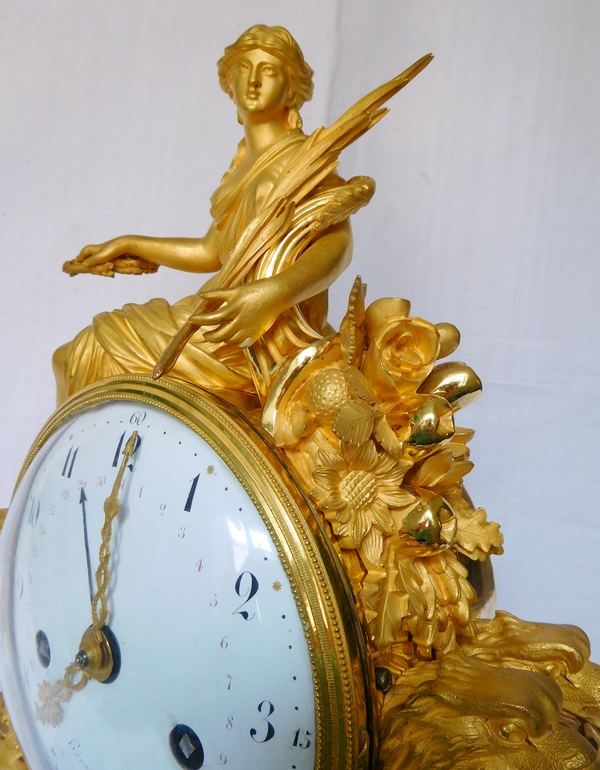 Large Louis XVI ormolu and marble clock, model of Prince Eugène - La Malmaison