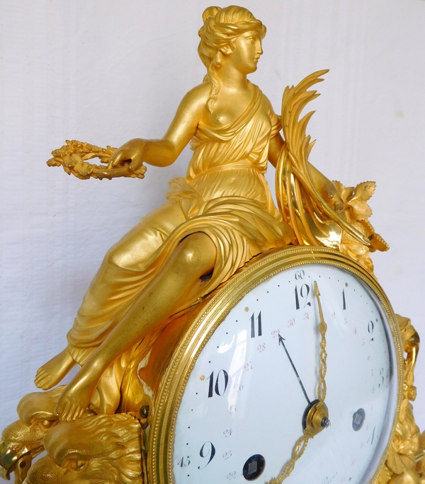 Large Louis XVI ormolu and marble clock, model of Prince Eugène - La Malmaison